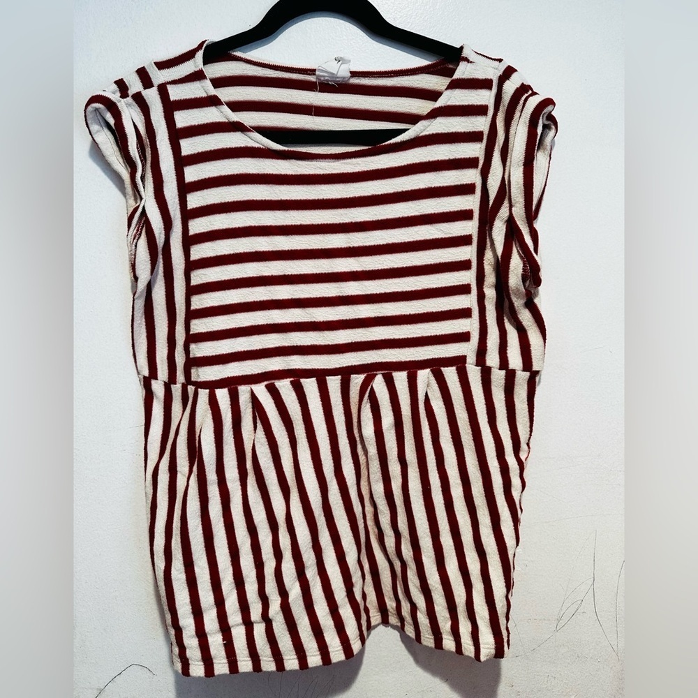 By Together Red and White Striped Top